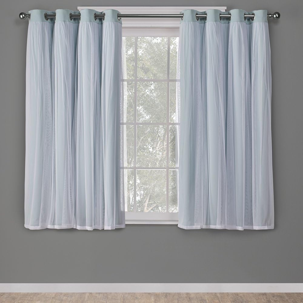 Rose Blush Layered Blackout Curtains