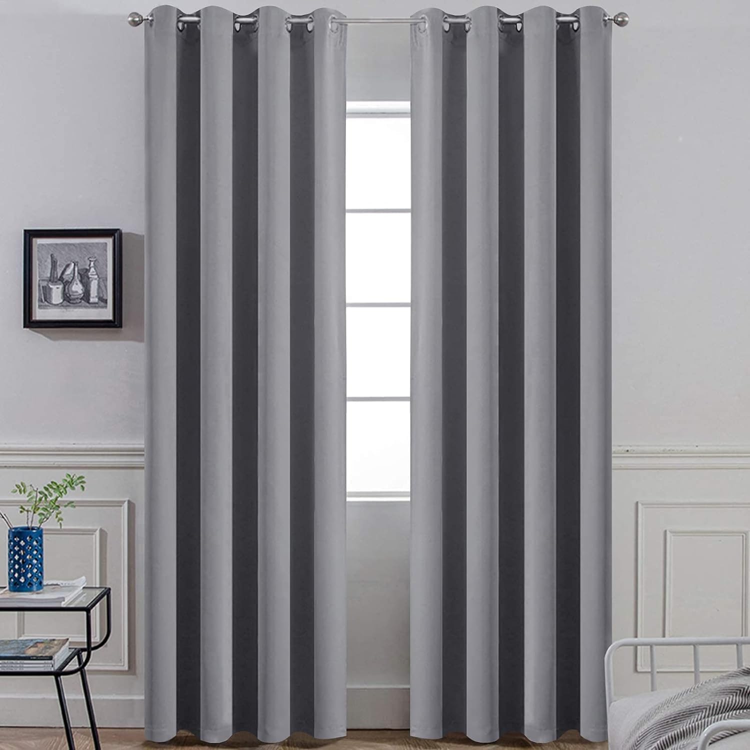 Grey Blackout Curtain Panels