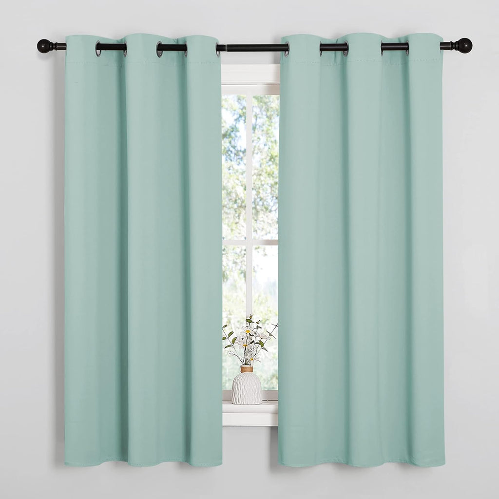 Aqua Room Darkening Curtains