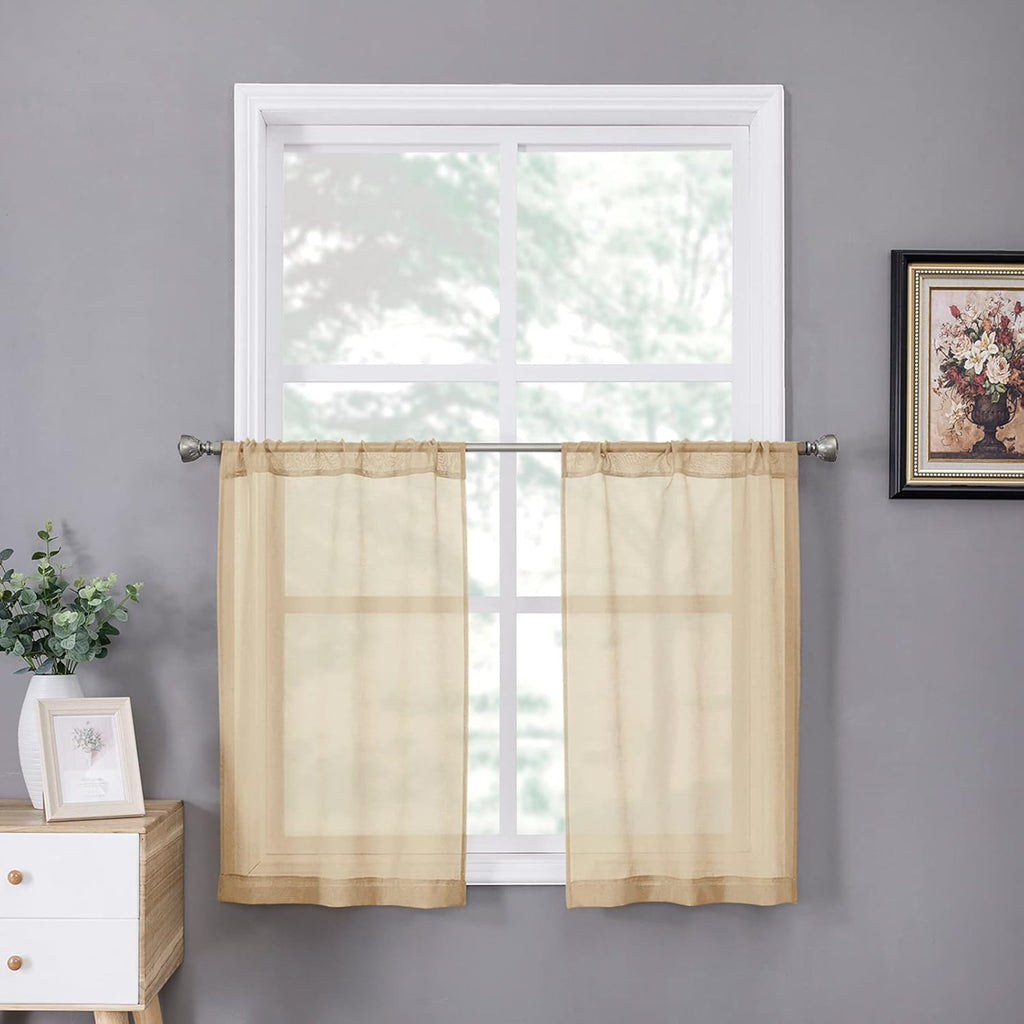 White Linen Sheer Curtain Panels