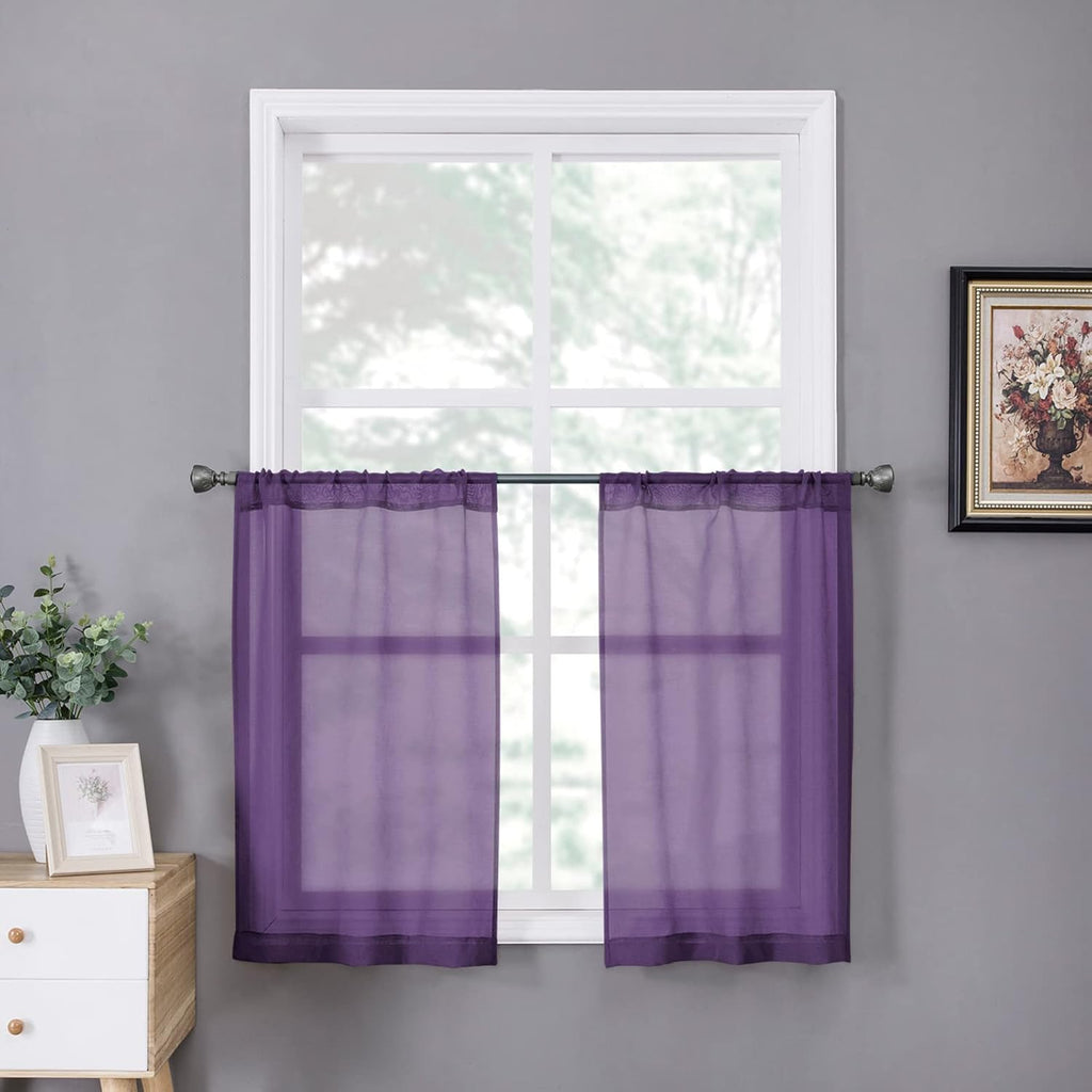 White Linen Sheer Curtain Panels