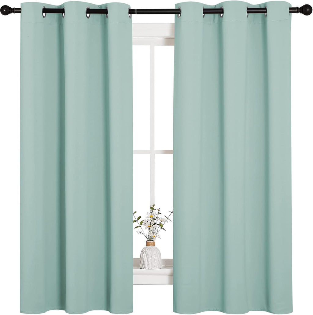 Aqua Room Darkening Curtains
