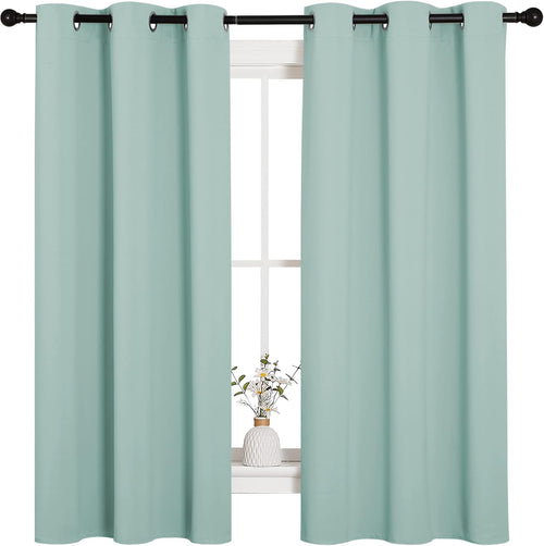 Aqua Room Darkening Curtains