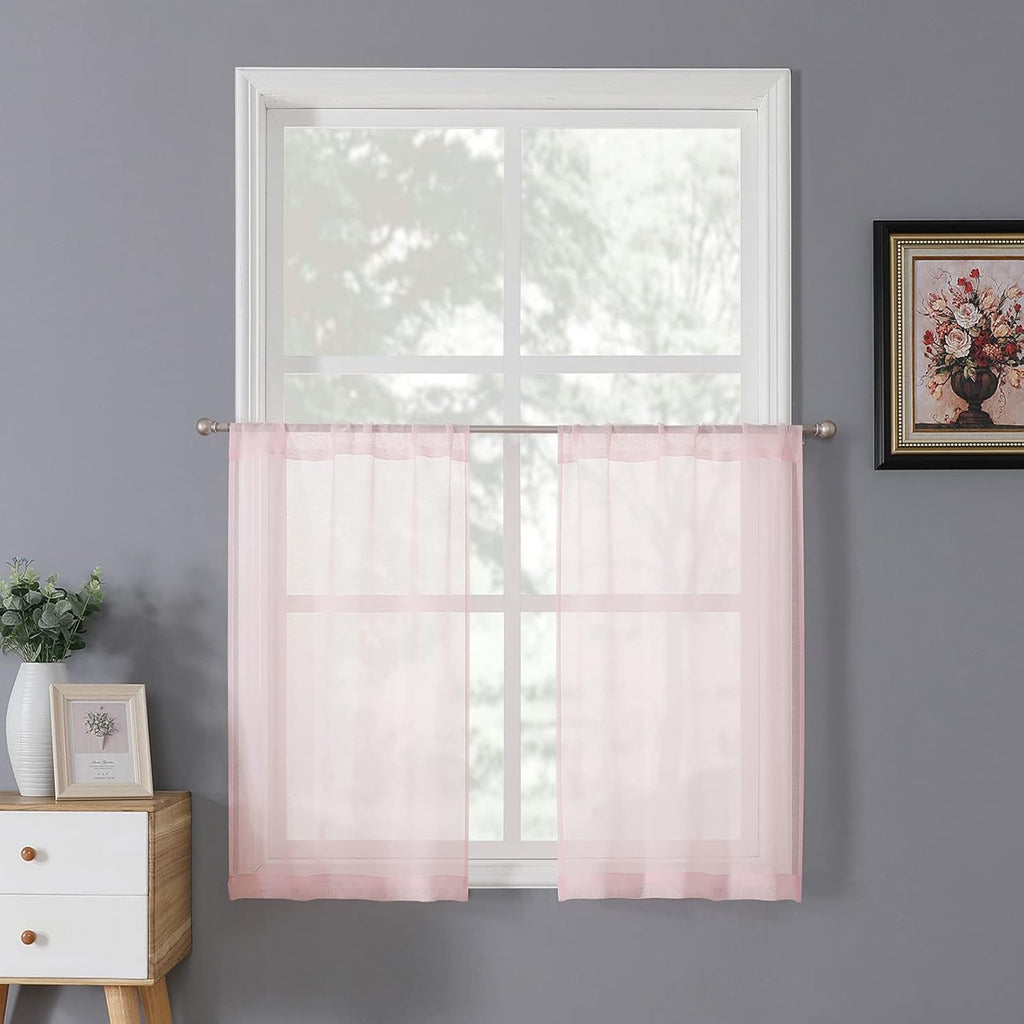 White Linen Sheer Curtain Panels