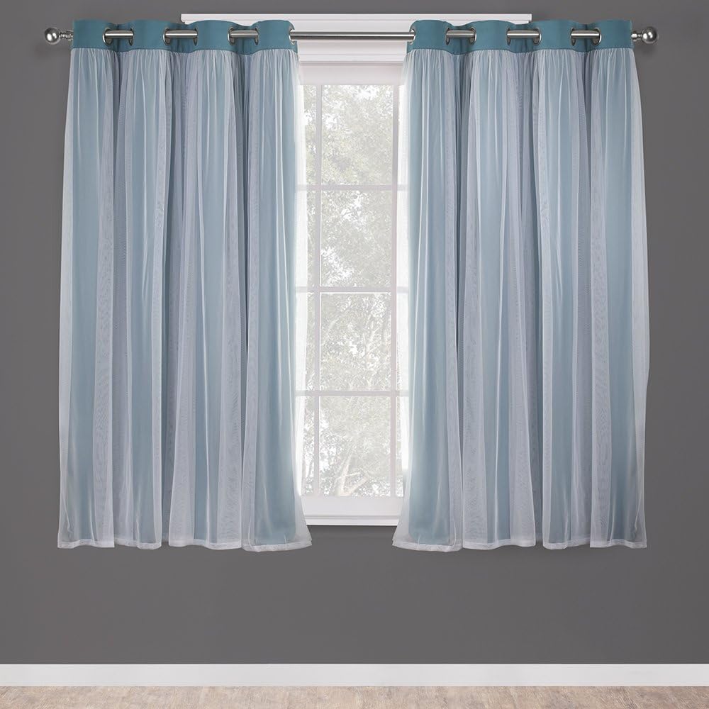 Rose Blush Layered Blackout Curtains