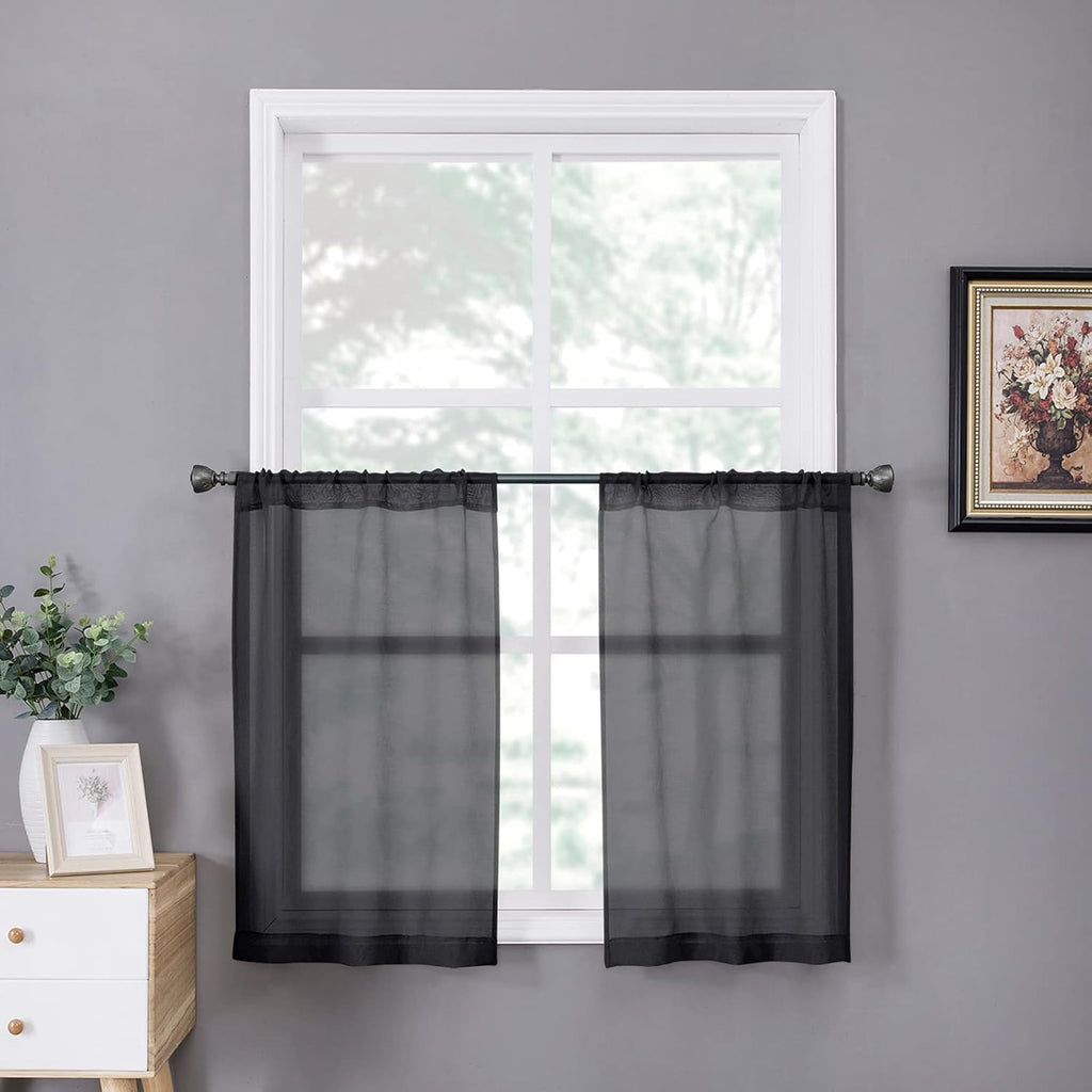 White Linen Sheer Curtain Panels