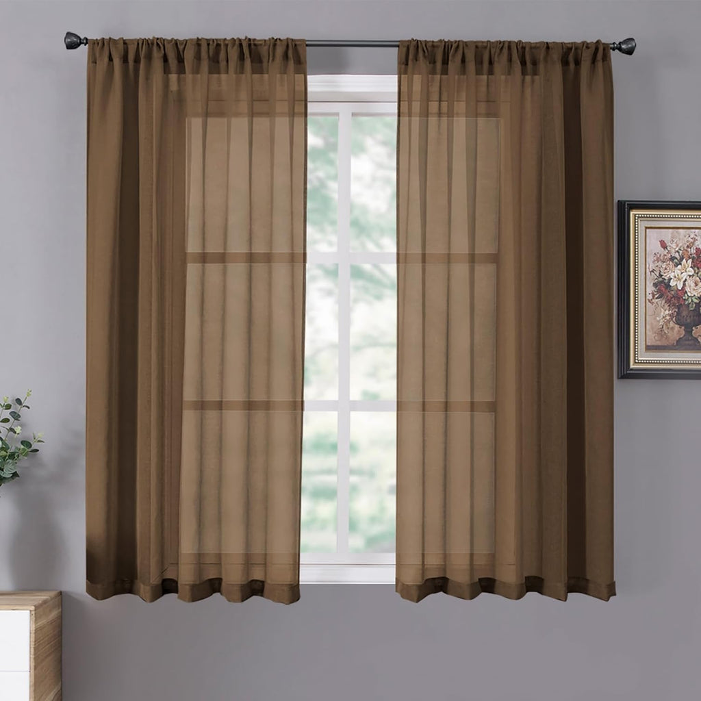 White Linen Sheer Curtain Panels