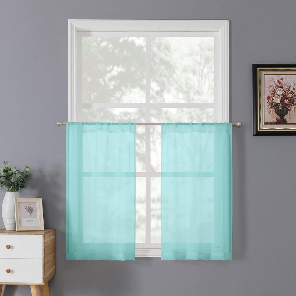 White Linen Sheer Curtain Panels
