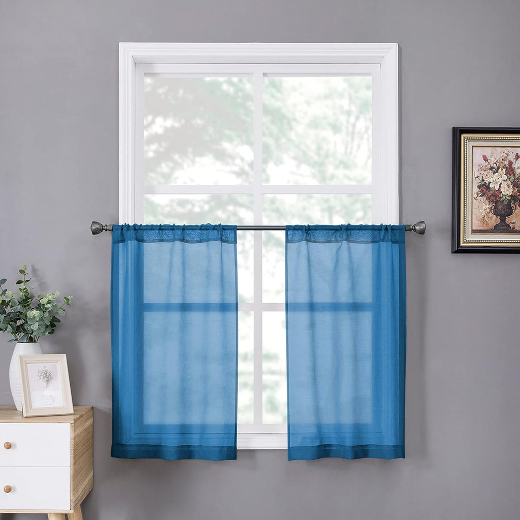 White Linen Sheer Curtain Panels