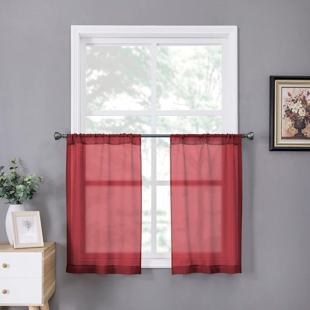White Linen Sheer Curtain Panels