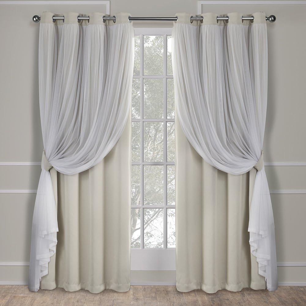 Rose Blush Layered Blackout Curtains