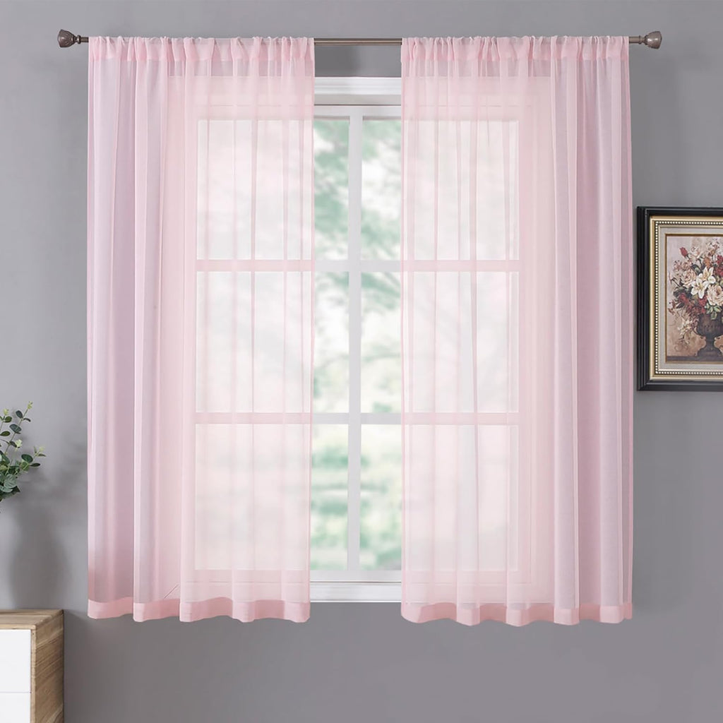 White Linen Sheer Curtain Panels