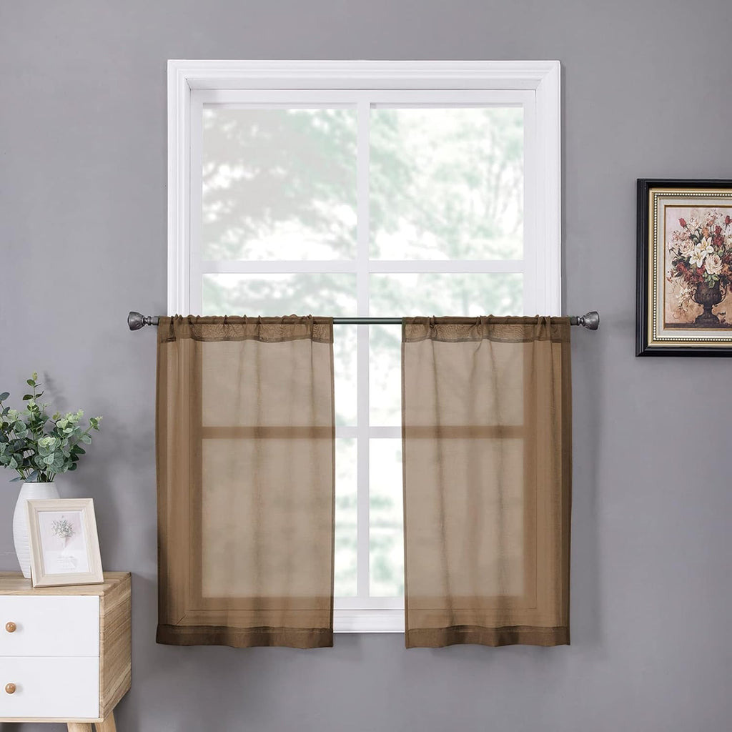 White Linen Sheer Curtain Panels