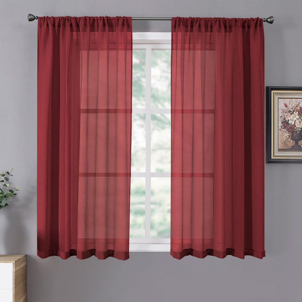 White Linen Sheer Curtain Panels
