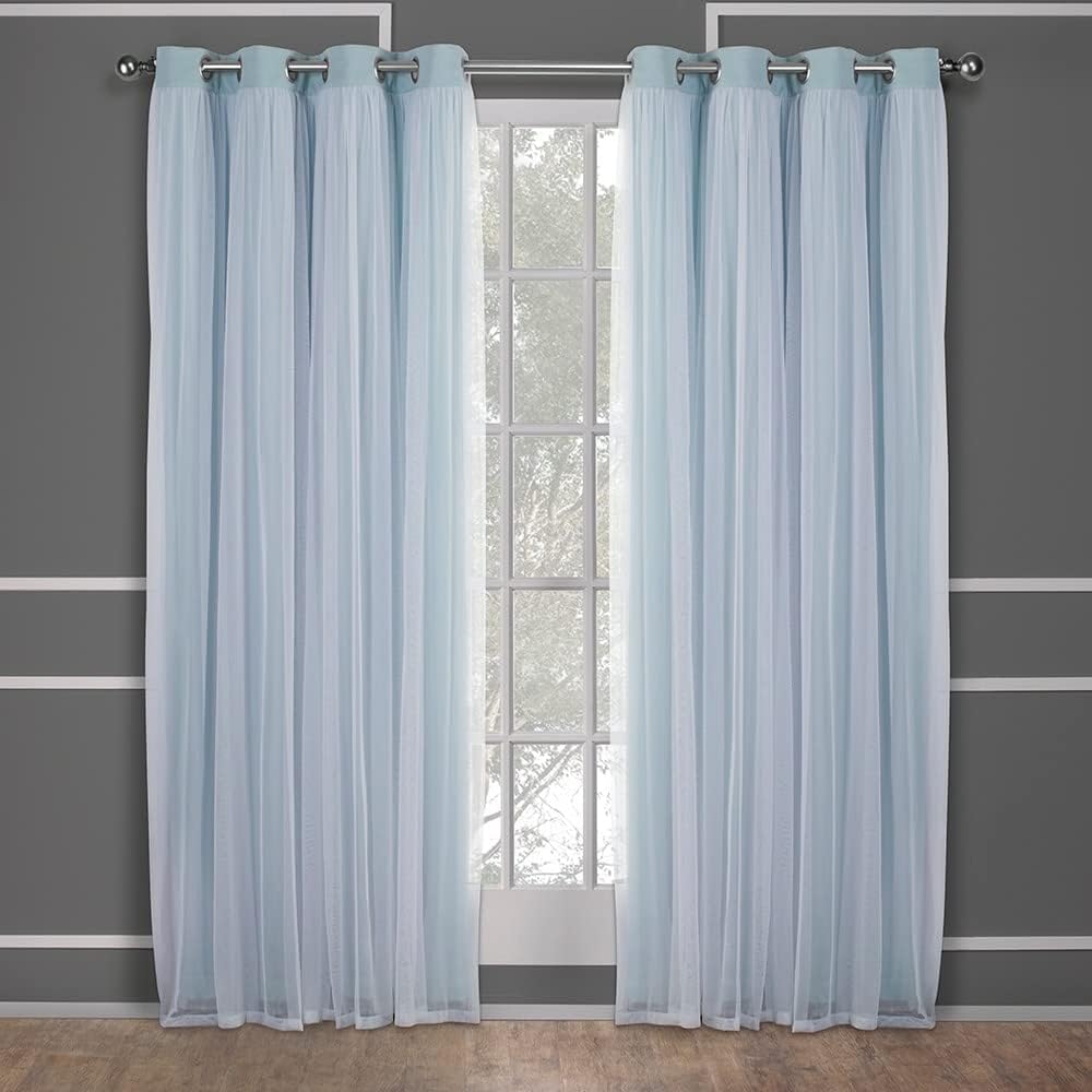 Rose Blush Layered Blackout Curtains