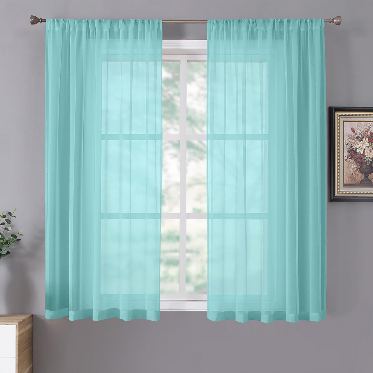 White Linen Sheer Curtain Panels