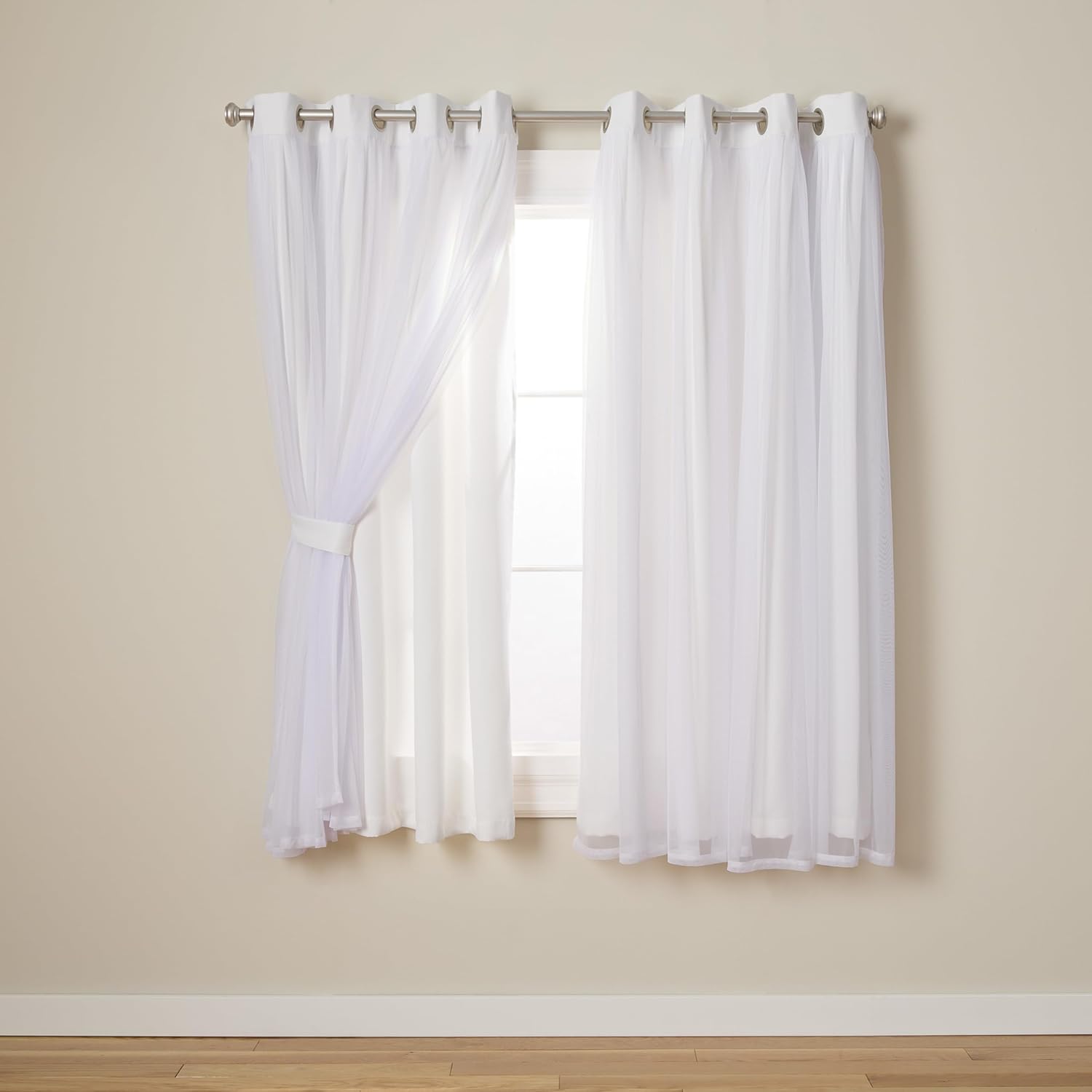 Rose Blush Layered Blackout Curtains