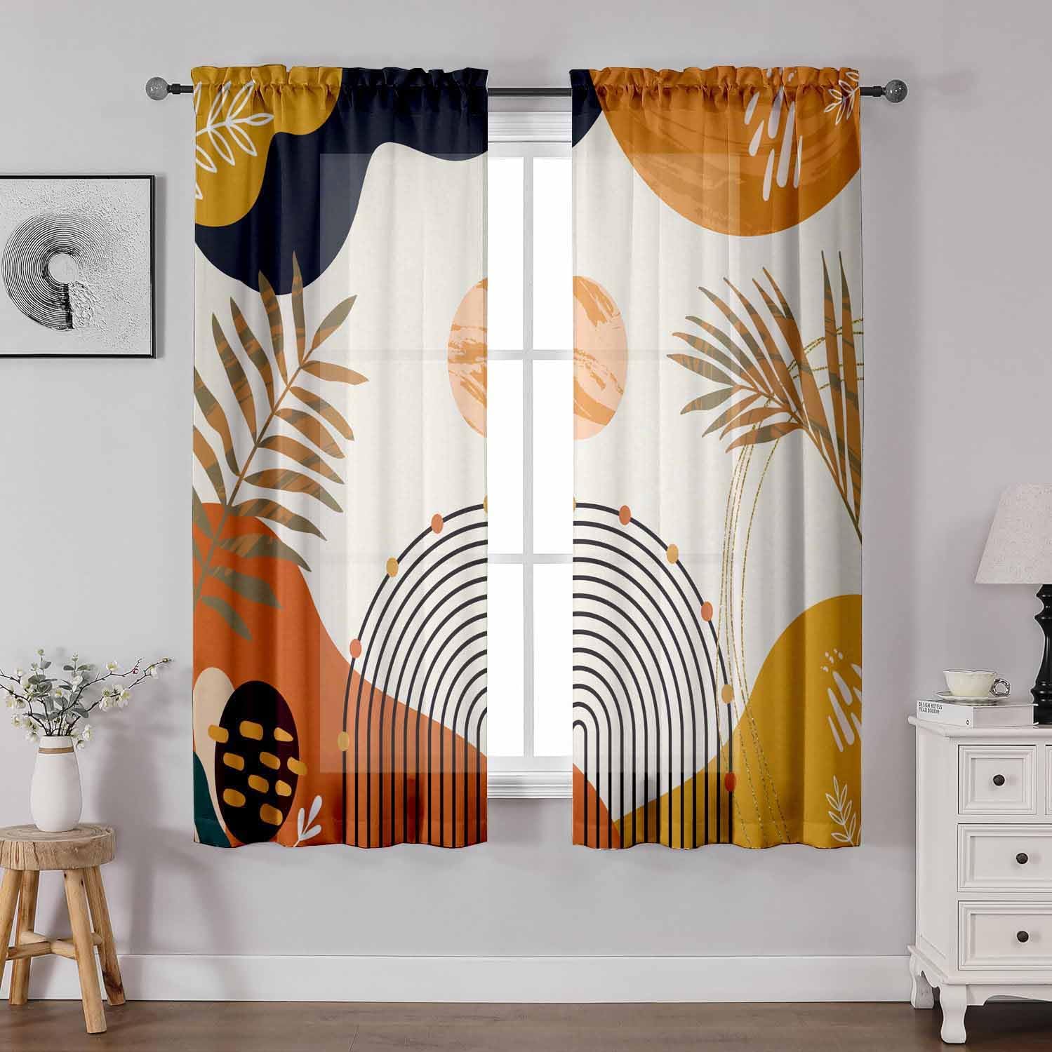 Sage Green Floral Curtain Panels