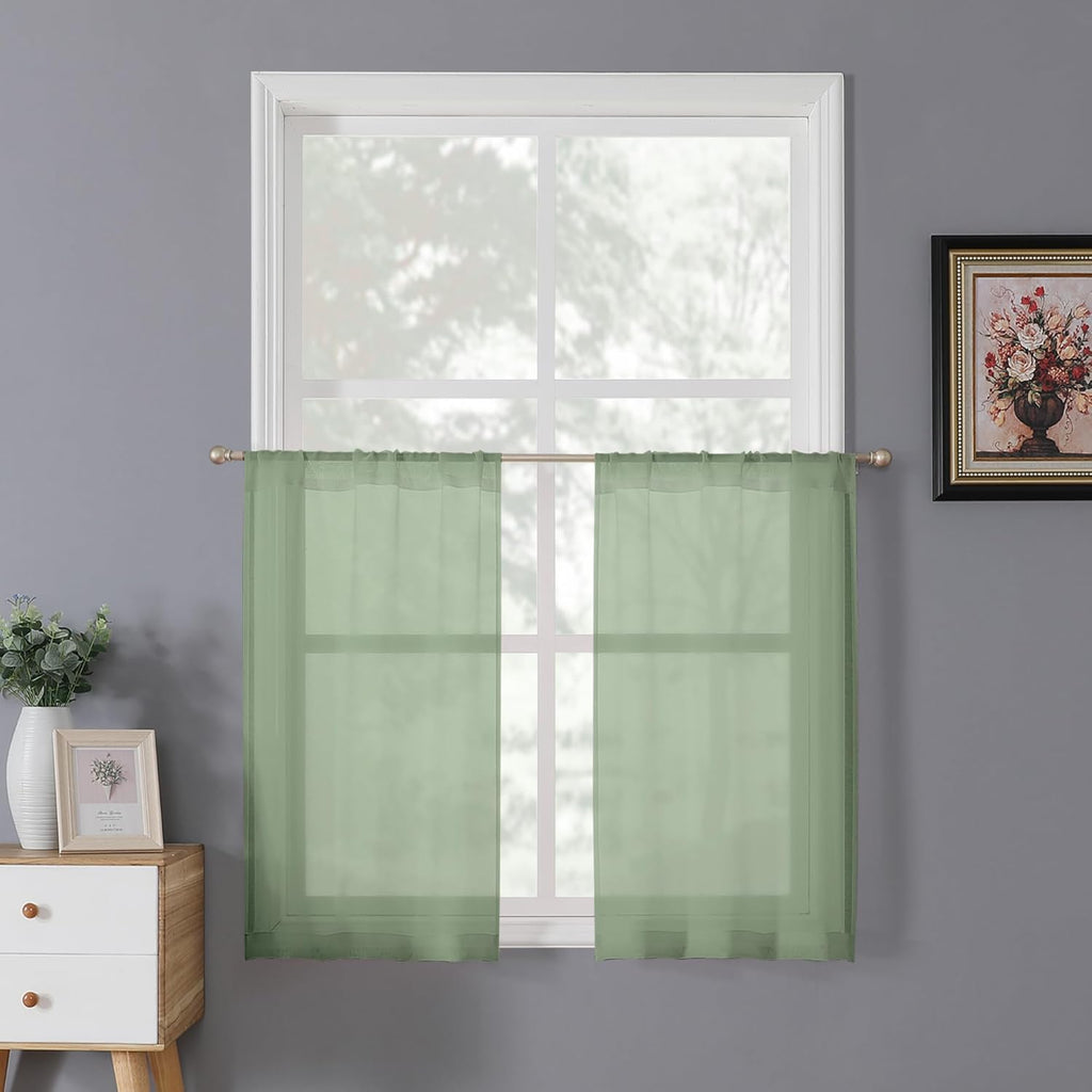 White Linen Sheer Curtain Panels