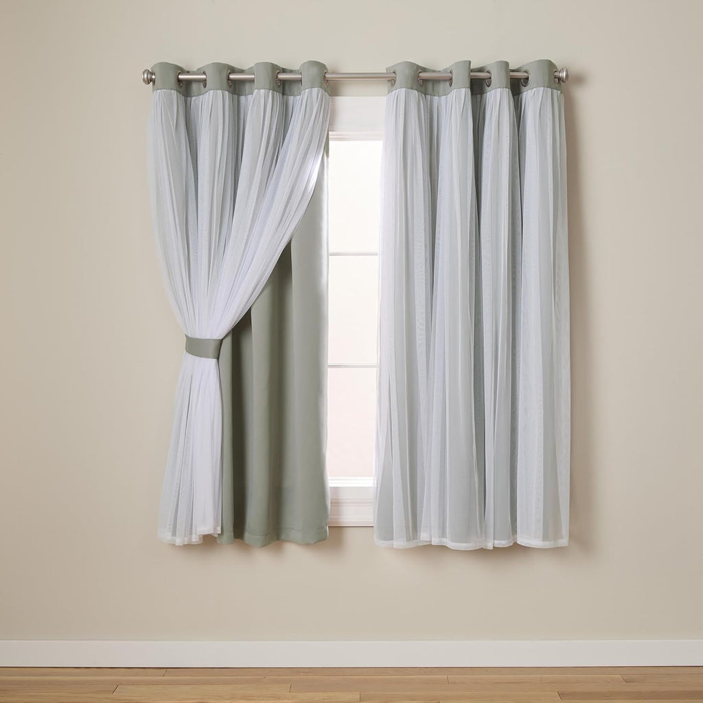 Rose Blush Layered Blackout Curtains