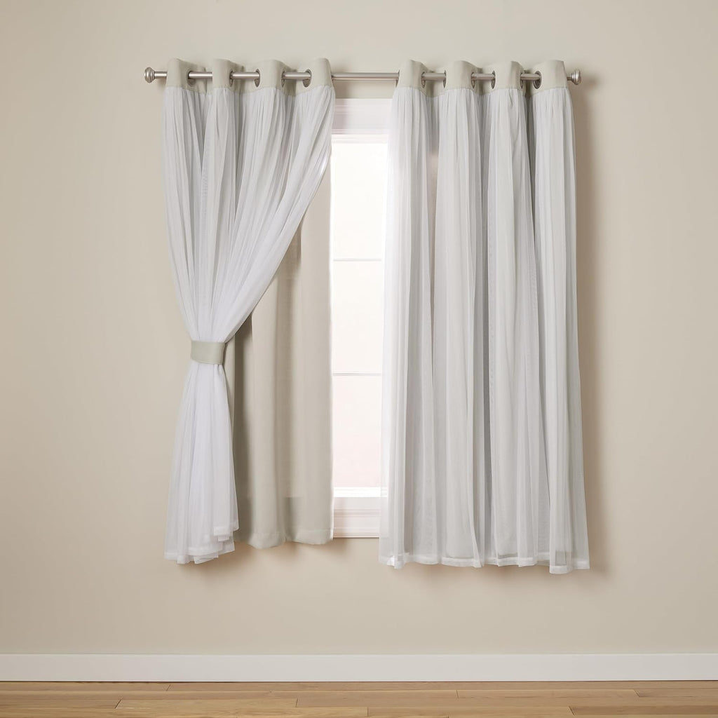Rose Blush Layered Blackout Curtains
