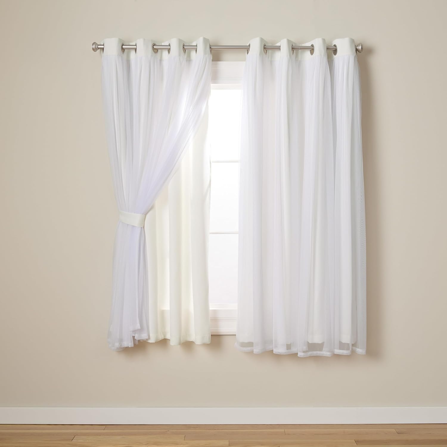Rose Blush Layered Blackout Curtains