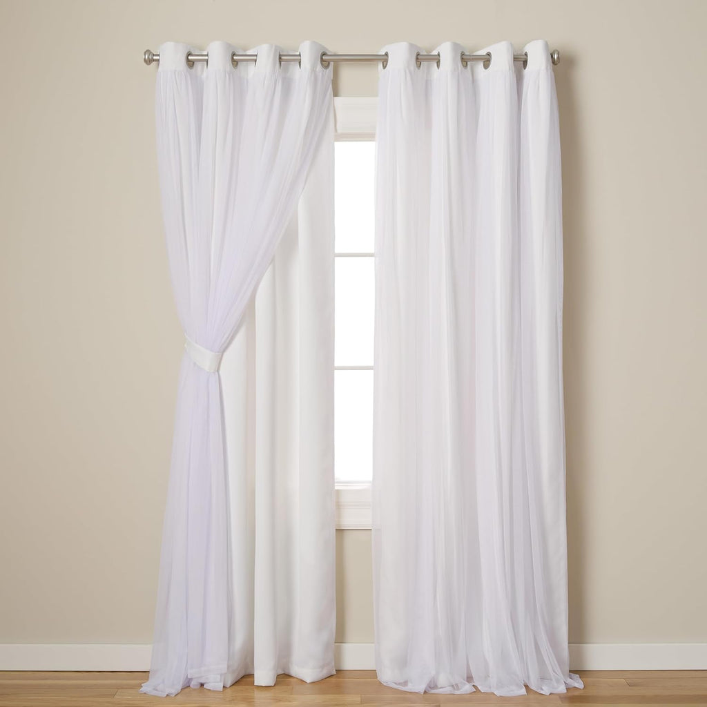 Rose Blush Layered Blackout Curtains