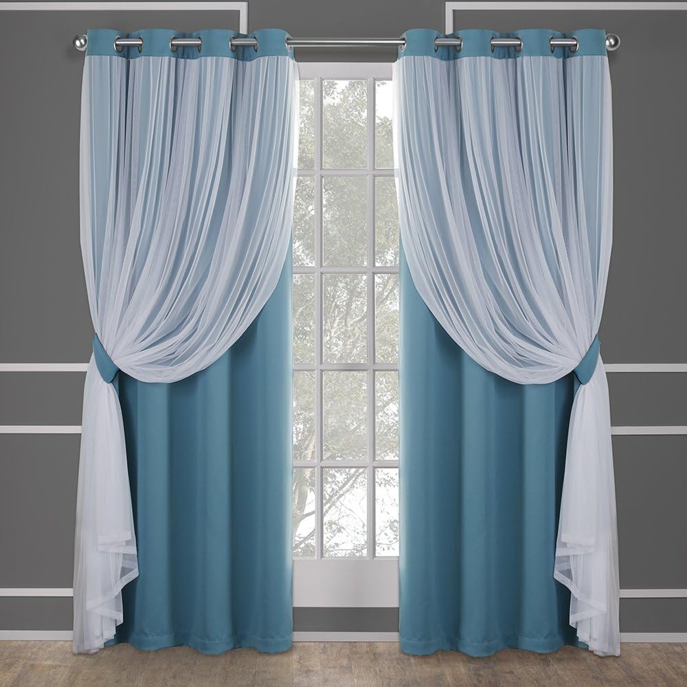 Rose Blush Layered Blackout Curtains