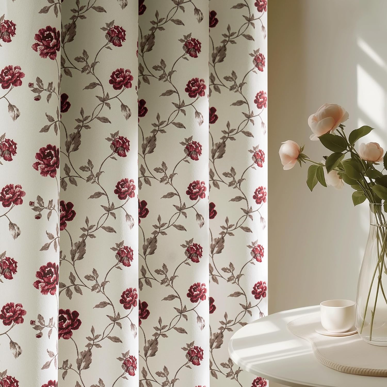 Vintage Rose Blackout Curtain Panels