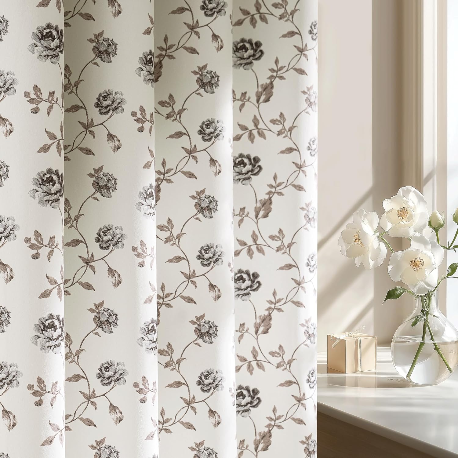 Vintage Rose Blackout Curtain Panels