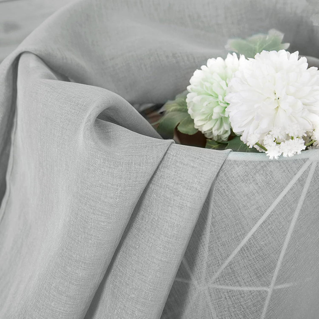 White Linen Sheer Curtain Panels