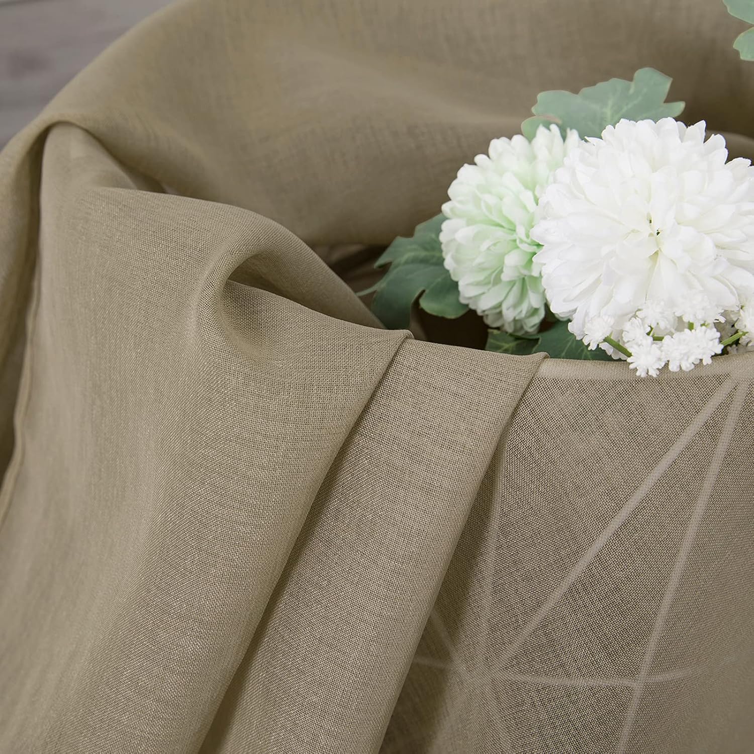 White Linen Sheer Curtain Panels
