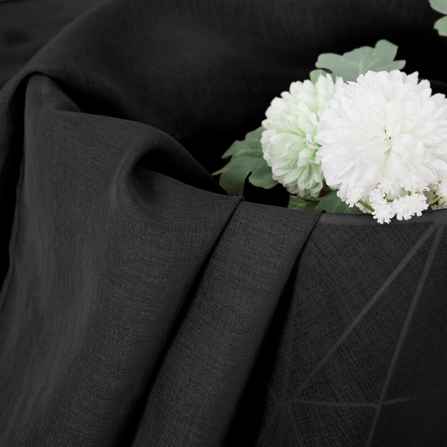 White Linen Sheer Curtain Panels
