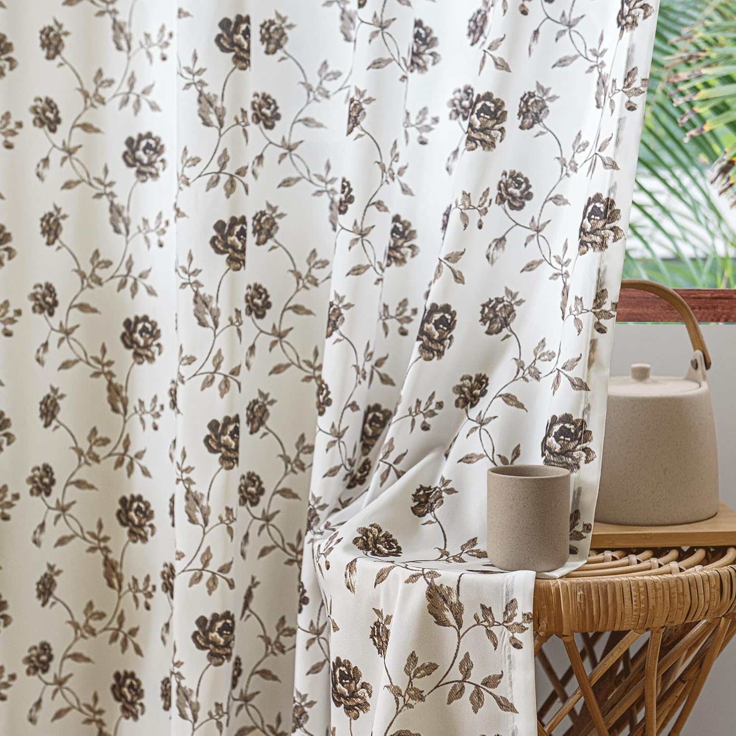 Vintage Rose Blackout Curtain Panels