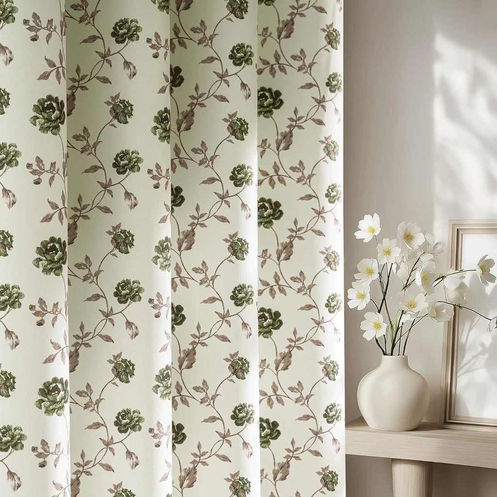 Vintage Rose Blackout Curtain Panels