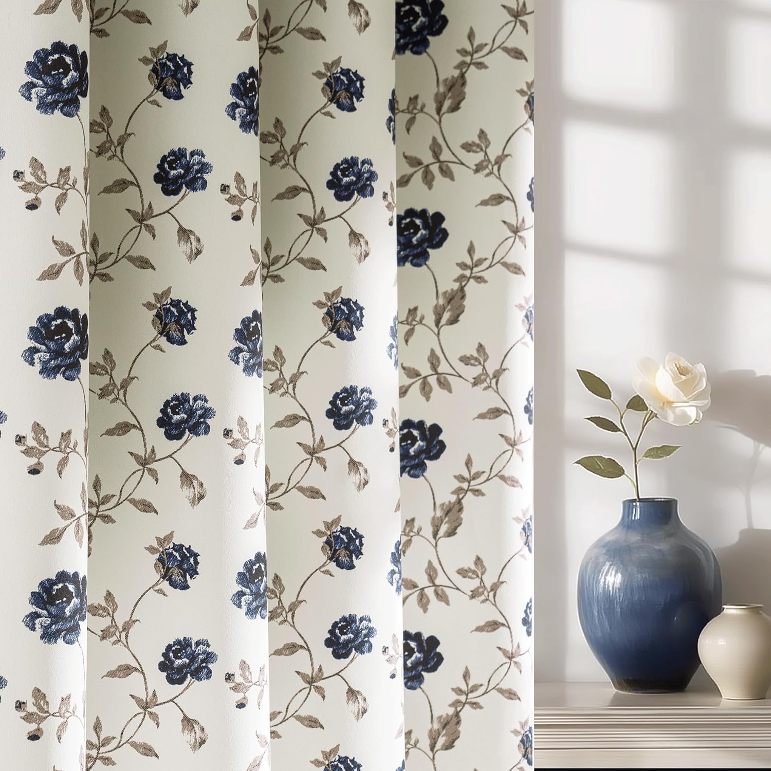 Vintage Rose Blackout Curtain Panels