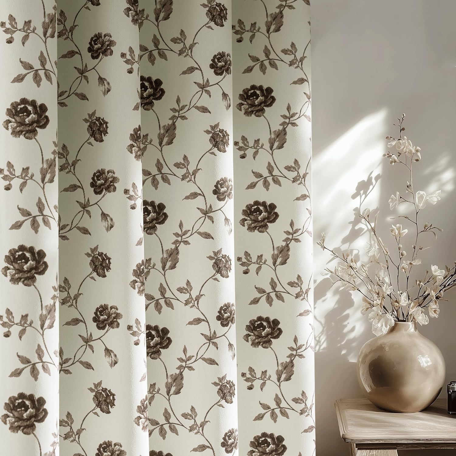 Vintage Rose Blackout Curtain Panels
