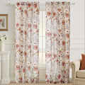 Floral Semi Sheer Short Curtains