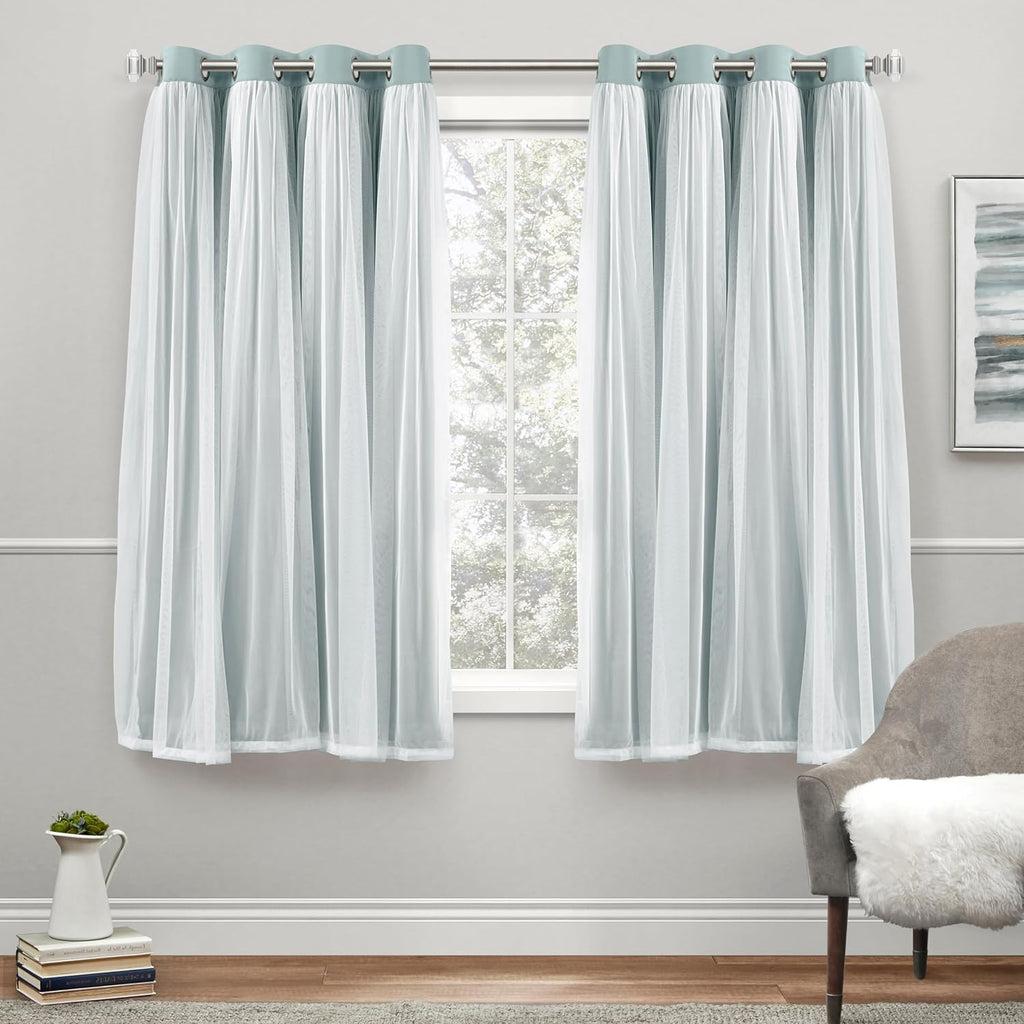 Rose Blush Layered Blackout Curtains