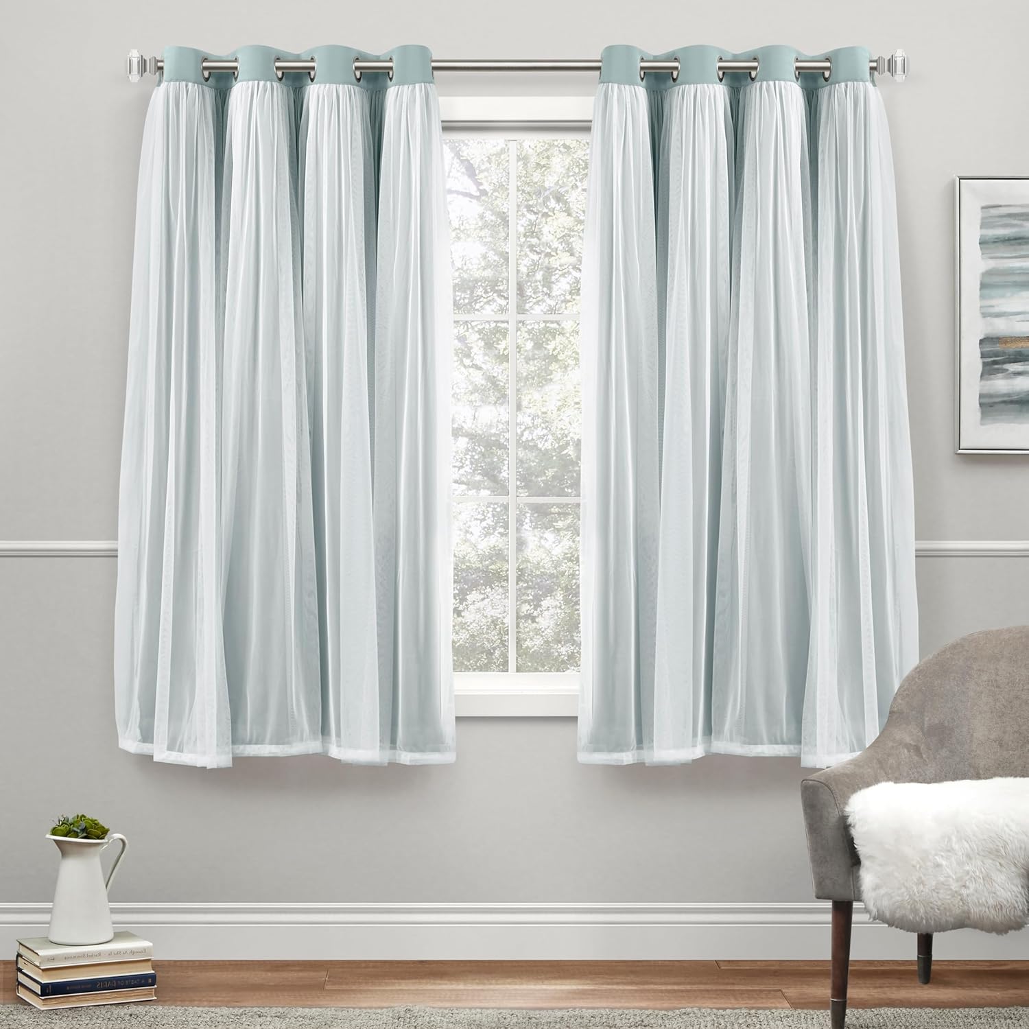 Rose Blush Layered Blackout Curtains